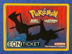 Pokemon Eon Ticket Promo E-Reader E Card Ruby & Sapphire GBA 2003 - Image 1
