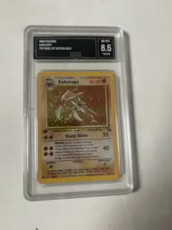 GMA 8.5 Kabutops 1999 Fossil 1st Edition 9/62 Holo Pokemon Card - Image 1