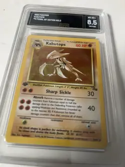 GMA 8.5 Kabutops 1999 Fossil 1st Edition 9/62 Holo Pokemon Card - Image 3