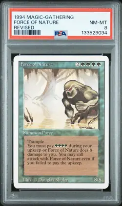 1994 Magic The Gathering MTG Revised Force of Nature - PSA 8 - Image 1