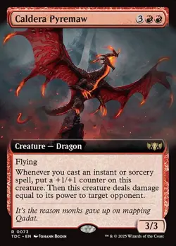 Caldera Pyremaw Extended Art R Regular #73 | Dragonstorm Commander TDC | MTG - Image 1