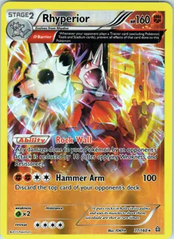 Rhyperior 77/160 Rare - Pokemon TCG XY: Primal Clash - Reverse Holo (NM) - Image 1