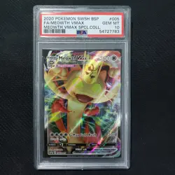2020 Pokemon: MEOWTH VMAX SWSH005 [Black Star Promo] Full Art Gem Mint PSA 10 💎 - Image 1