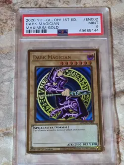Dark Magician 2020 Yugioh 1st Edition MAGO-EN002 Maximum Gold PSA 9 Mint - Image 1