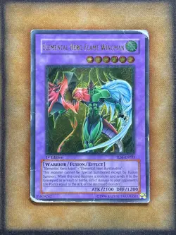 Yugioh Elemental Hero Flame Wingman TLM-EN035 Ultimate SILVER EYE 1st Ed DAMAGED - Image 1