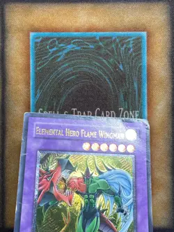 Yugioh Elemental Hero Flame Wingman TLM-EN035 Ultimate SILVER EYE 1st Ed DAMAGED - Image 2