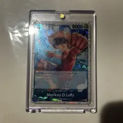 Bandai One Piece CCG Monkey.D.Luffy Holo Character Card P-055 English - Image 1