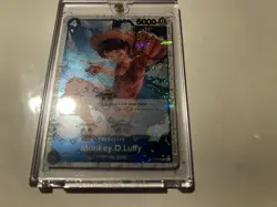 Bandai One Piece CCG Monkey.D.Luffy Holo Character Card P-055 English - Image 2
