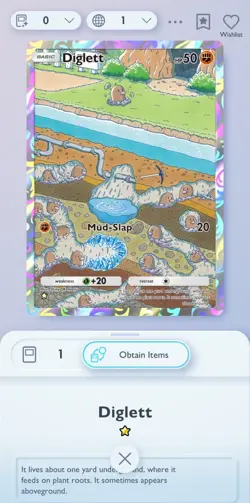 Diglett ☆ Pokemon TCGP TCG Pocket English ENG Full Art Digital Trading Card - Image 3