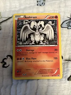 Pokemon TCG Reshiram Holo Rare Card 28/113 B&W Legendary Treasures - Image 1