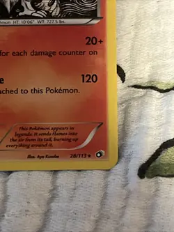 Pokemon TCG Reshiram Holo Rare Card 28/113 B&W Legendary Treasures - Image 3