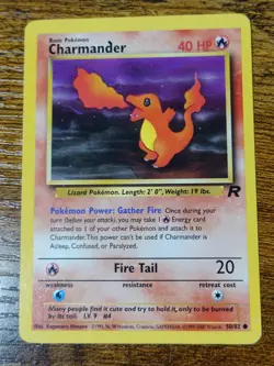 Charmander 50/82 Additional Black Ink Dot Error Misprint Pokemon Card DMG - Image 1