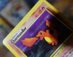 Charmander 50/82 Additional Black Ink Dot Error Misprint Pokemon Card DMG - Image 3