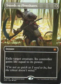 MTG: Special Guests: Borderless Swords to Plowshares: Lightly Played Condition - Image 1