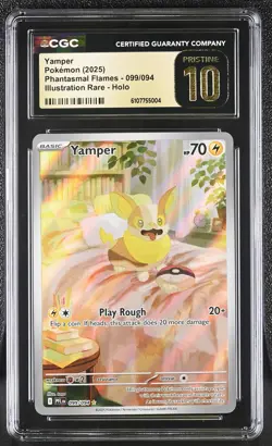 2025 Pokemon Phantasmal Flames Yamper IR 99 CGC 10 Pristine Gem Mint gold label - Image 1