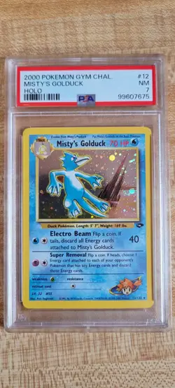 Pokemon TCG Misty's Golduck Gym Challenge 12/132 Holo Unlimited Holo Rare PSA 7 - Image 1