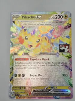 Pokemon TCG Pikachu ex Surging Spark 057/191 Stamped Holo Double Rare - Image 2