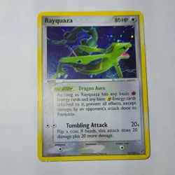Pokemon Rayquaza 22/107 EX Deoxys Holo Rare Dragon Aura 80 HP English 2005 - Image 1