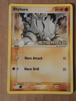 Pokemon Rhyhorn 62/106 ex Emerald Reverse Holo NM-MINT See Pictures - Image 1