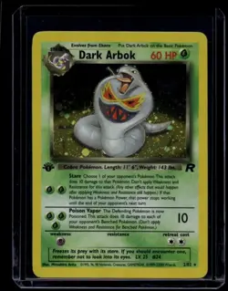 Pokemon TCG Dark Arbok 2/82 1st Edition Team Rocket Holo Rare LP - Image 1