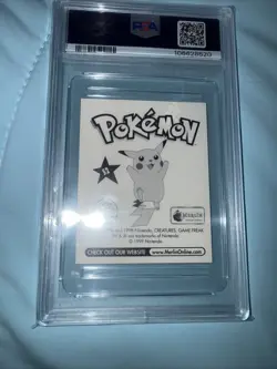 Ash & Pikachu 1999 Merlin Pokemon Prism Sticker #S2 PSA 9 Mint POP 126!! - Image 5