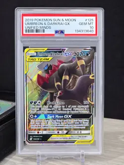 Pokemon Umbreon & Darkrai GX 125/236 Sm-Unified Minds Holo Ultra Rare PSA 10 Gem - Image 3