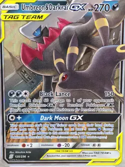 Pokemon Umbreon & Darkrai GX 125/236 Sm-Unified Minds Holo Ultra Rare PSA 10 Gem - Image 5