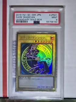 Yu Gi Oh Japanese Dark Magician Legendary Gold Box LGB1-JPS01 PSA 9 Mint - Image 1