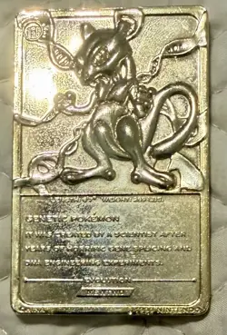 Mewtwo Pokemon 23K Gold Plated Trading Card Burger King 1999 - Image 3