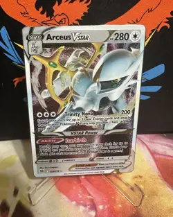 Pokemon TCG Arceus V & Arceus VSTAR Metal Promo Cards 122 & 123/172. Both NM - Image 1
