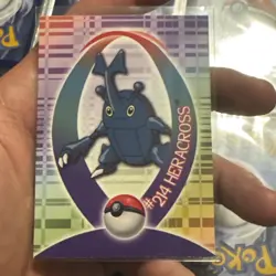 Pokemon Topps Johto League Champions Heracross #214 Sticker Card 49 of 62 - Image 1
