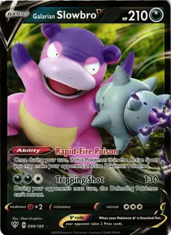 Pokemon TCG Galarian Slowbro V 099/189 Darkness Ablaze Ultra Rare Holo Card NM - Image 1
