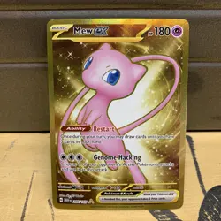 pokemon mew ex 205/165 Scarlet And Violet Hyper Rare Gold Full Art V Holo R card - Image 1