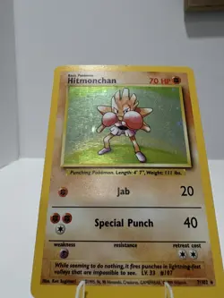 Hitmonchan Pokemon Base Set 1999 Unlimited Holo Card 7/102 - HP - Image 4