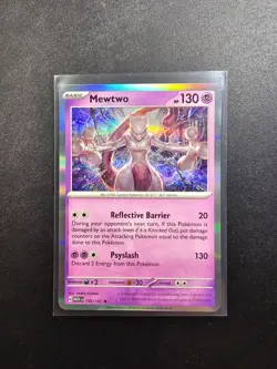 Mewtwo Holo Rare 150/165 Scarlet & Violet 151 Pokemon TCG Card NM - Image 1