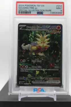 PSA 9 - Gouging Fire EX 204/162 SIR - 2024 Pokemon SV05: Temporal Forces - Image 1