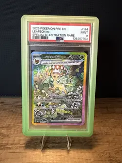 Pokemon TCG Leafeon EX Prismatic Evolutions SIR Card PSA 9 Mint #144/131 - Image 1