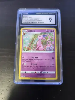 CGC 9 2021 Pokemon Fusion Strike 3pk Espeon Cosmic Holo Black Star Promo SWSH174 - Image 1