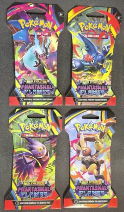 Pokemon Mega Evolutions Phantasmal Flames sleeved individual blister pack - Image 1