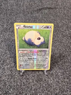 Pokemon TCG Snorlax 80/106 Reverse Holo Flashfire XY Moderate Play - Image 1