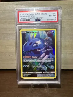 2019 POKEMON SUN & MOON COSMIC ECLIPSE SECRET #240 FULL ART/WISHIWASHI PSA 8 - Image 1