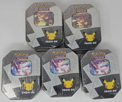 Pokemon TCG - 25th Anniversary Celebrations 2x CHARIZARD and 3x SYLVEON Tins! - Image 1