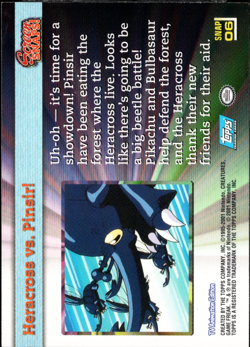 Topps Pokemon Topps Johto Series 1 Non Foil Snap 06 Heracross vs. Pinsir! - Image 2