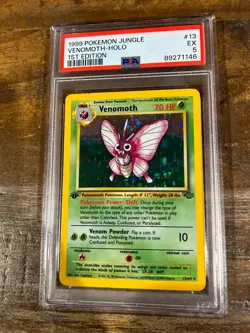 Pokemon 1999 Jungle 1st Edition VENOMOTH Holo #13 PSA 5 RARE - Image 1