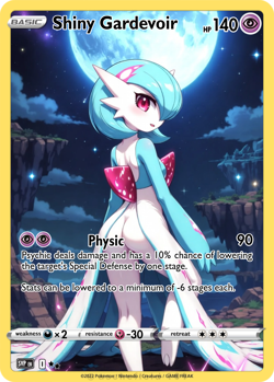 Custom Full Art Pokemon Anime Waifu Card - Shiny Gardevoir - Image 1