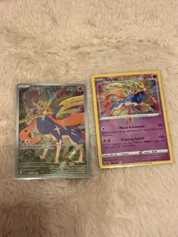 POKEMON - 2 CARD ENGLISH ZACIAN LOT - ILLUSTRATION RARE AND AMAZING RARE - Image 1
