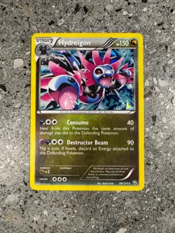 Pokemon TCG Cards Hydreigon 98/124 Dragons Exalted Cracked Ice Holo Rare LP - Image 1