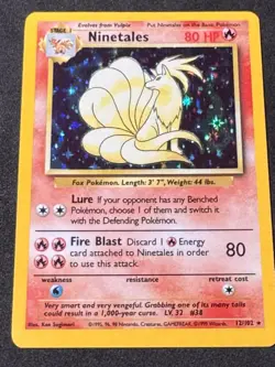 Ninetales Base Set 12/102 Holo Rare Vintage 1999 Pokemon Card WOTC LP- - Image 1