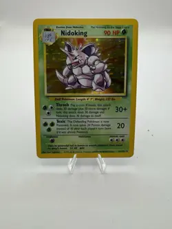 Pokemon TCG Nidoking Base Set Holo Unlimited Rare Card 11/102 LP Condition - Image 1