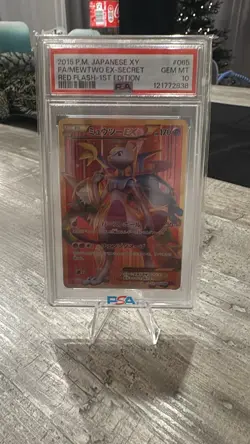 PSA 10 Mewtwo ex Secret 065/059 Red Flash 1st ED UR XY8 Pokemon Card Japanese - Image 1